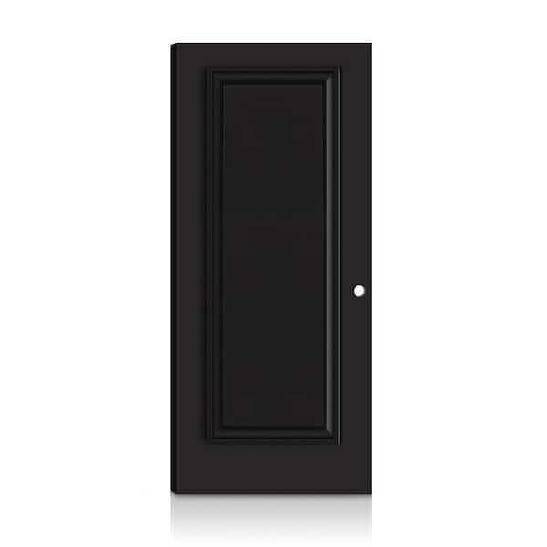Fire-Rated Palazzo 1 Panel 32 in. x 80 in. Left-Hand/Inswing Charcoal Black Composite Interior Commercial Door Slab
