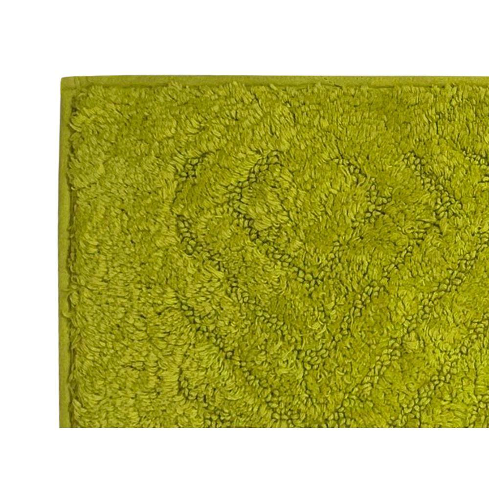 Sage Green Diamond Weave 2-Piece Plush Bathroom Rug Set