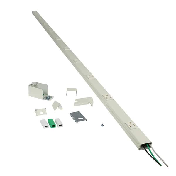 Legrand Wiremold Plugmold Ivory 5 ft. 6-Outlet Hardwire Power Strip Kit