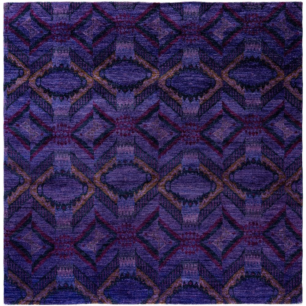 Modern-Contemporary Purple 8 X 10 Hand Knotted Wool Indoor Area Rug price history on PriceWatchPro