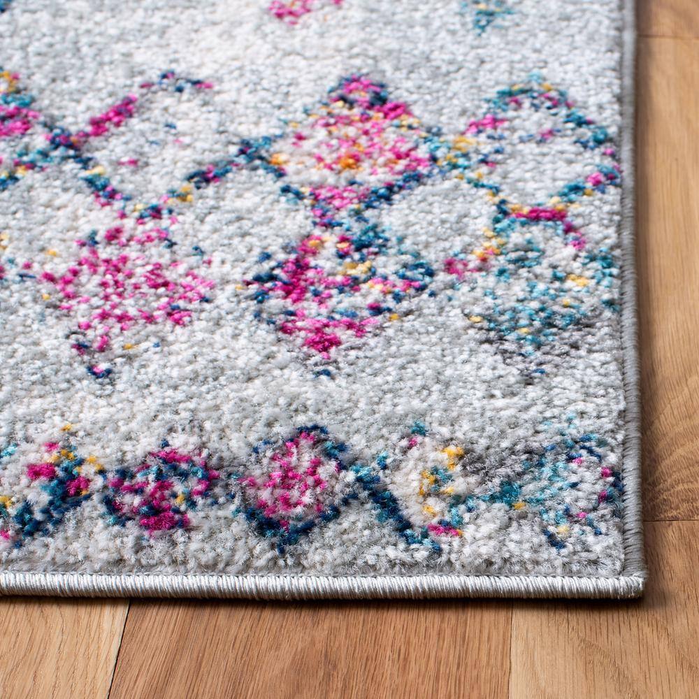 Ivory and Multicolor Geometric Wool and Synthetic 10' x 14' Area Rug
