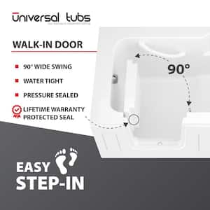 HD Series 60 in. Left Drain Step-In Walk-In Whirlpool Bath Tub with Low Entry Threshold in White