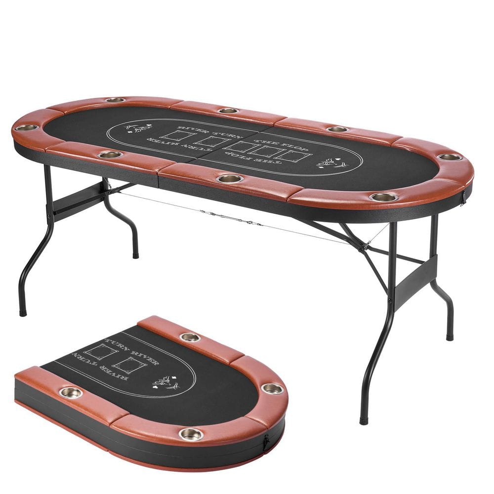 Lpitoy Tapis De Poker Pliable – 8 Taille 40x80 Cm – Caoutchouc Antidérapant Pour Texas Hold’em Et Voyage