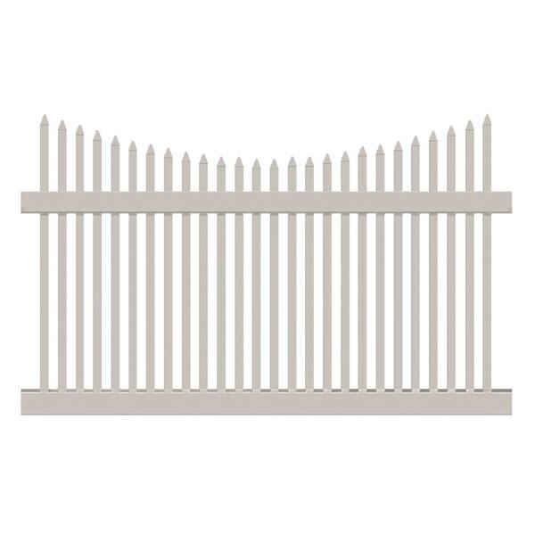 Weatherables Barrington 4 ft. H x 6 ft. W Tan Vinyl Picket Fence Panel Kit