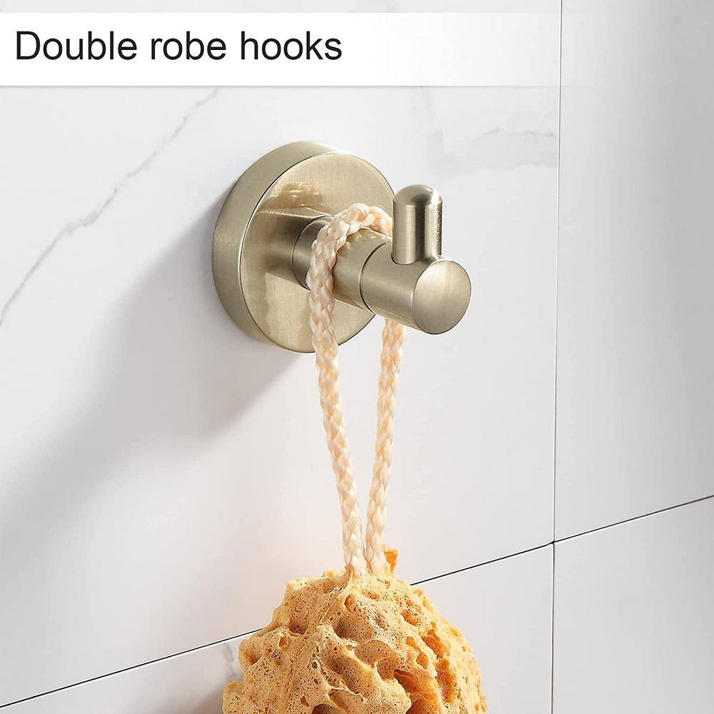 Brushed Gold Wall Mounted Metal Bathroom Towel Rack Set