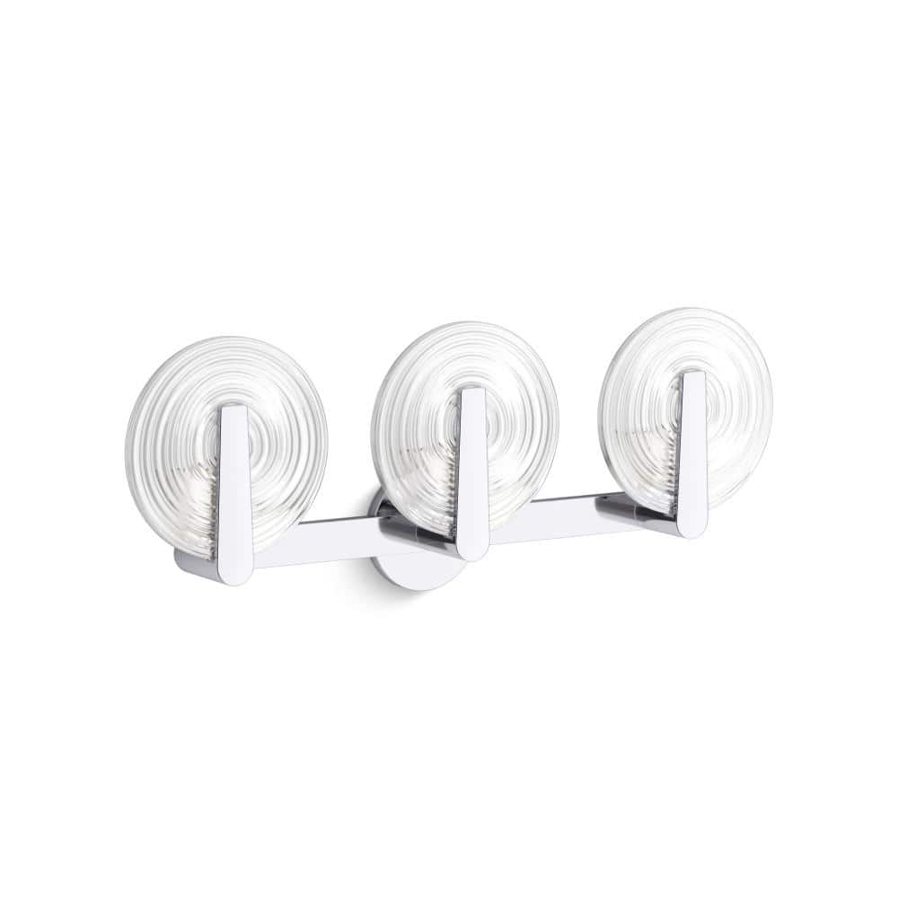 Hint 3-Light Polished Chrome Swirl Glass Wall Sconce price history on PriceWatchPro