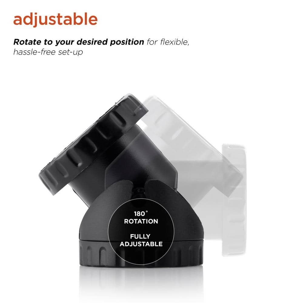Black Plastic Outdoor Corded Landscape Spotlight with Colored Lenses