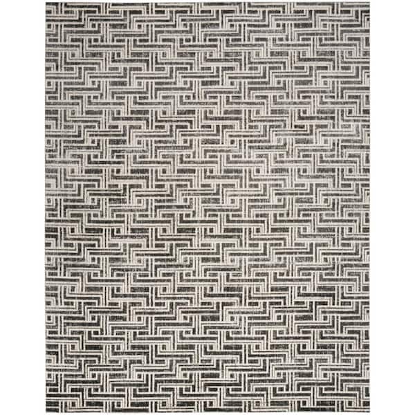Nourison Serenity Home Grey Ivory 8 ft. x 10 ft. Geometric Transitional Area Rug