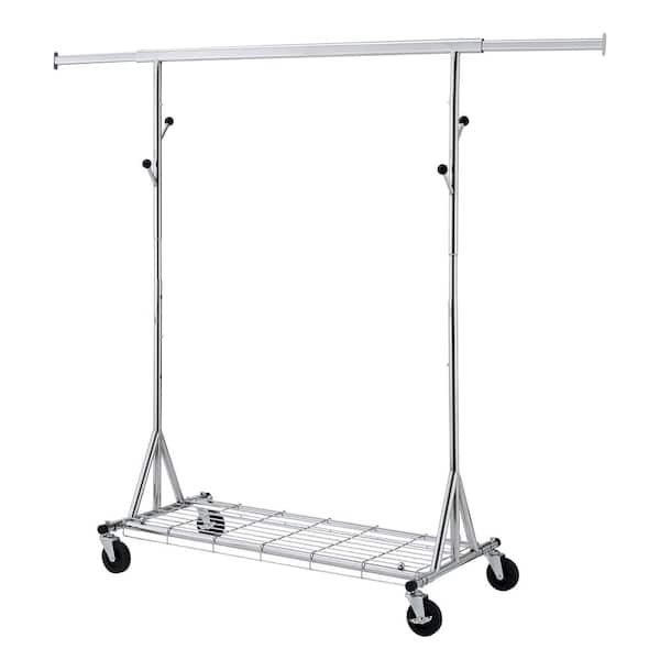 Steel Racking Clothes Siavonce 42 in. W x 67 in. H Heavy Duty Metal Clothes Rack, Portable ...