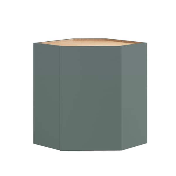 Home Decorators Collection Hargrove 24 in. W x 12 in. D x 30 in. H Assembled Plywood Wall Corner Kitchen Cabinet in Verdant Green with Soft Close