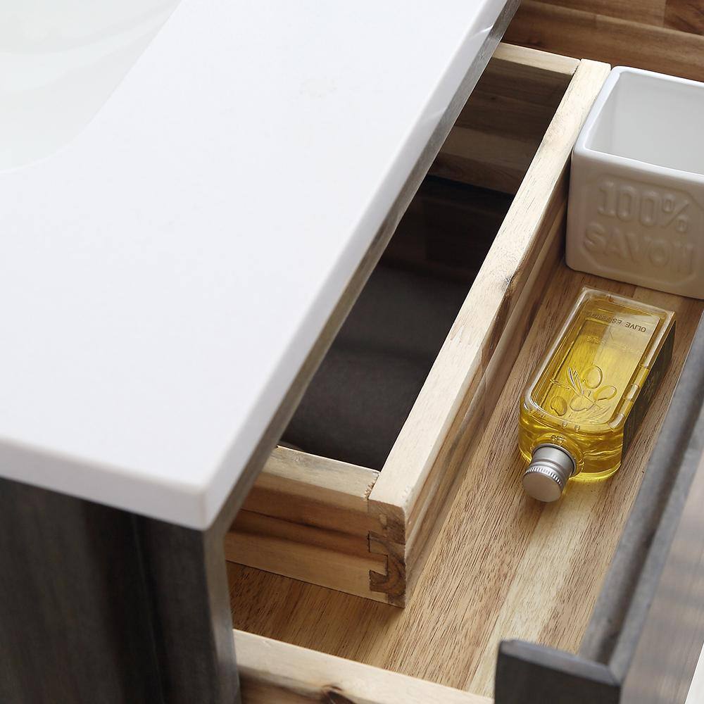 29" Brown Engineered Wood Freestanding Single Vanity Base