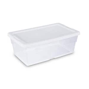 6 Qt. Clear Stacking Closet Storage Bin Container with Lid (192-Pack)
