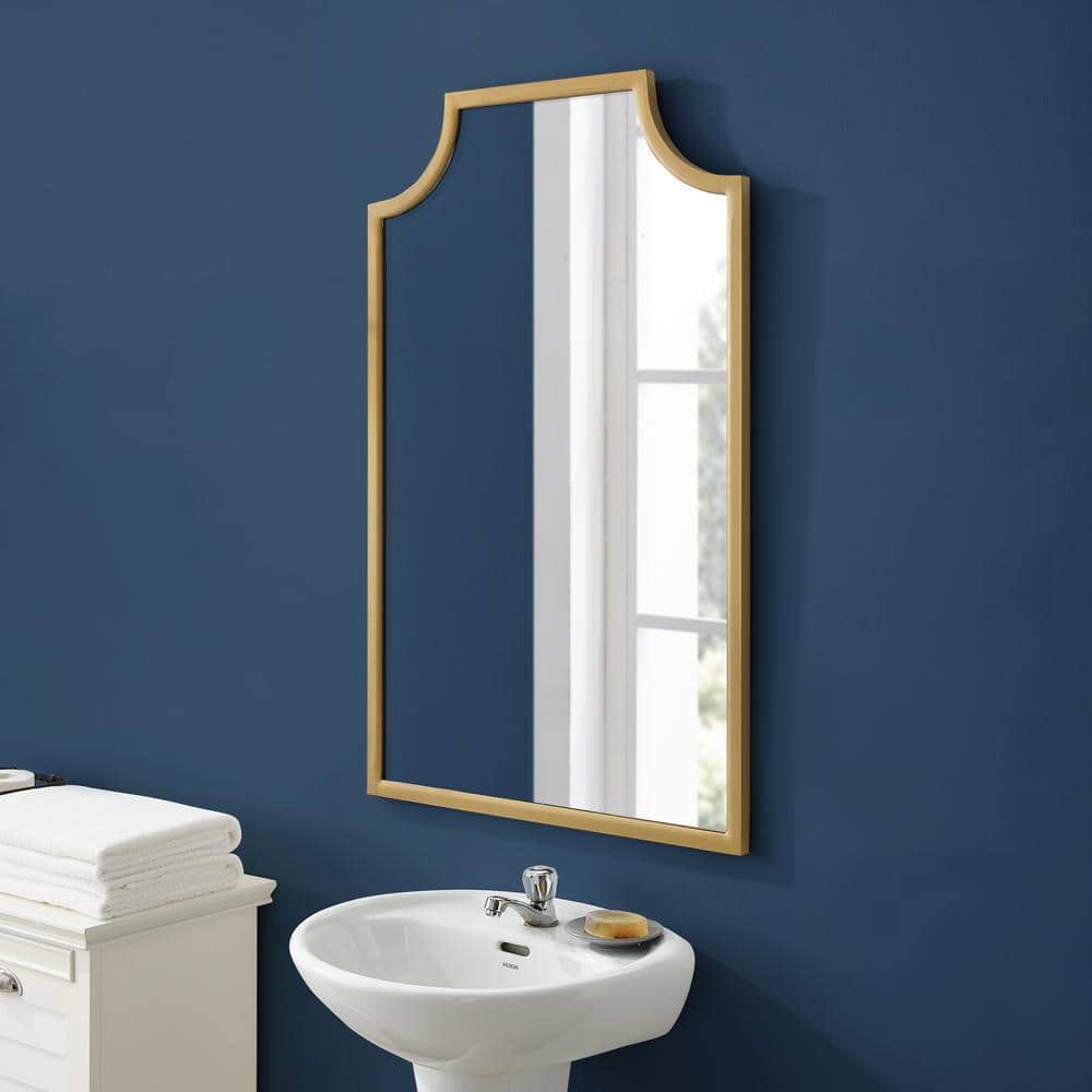 Aimee Rectangular Gold Steel Wall Mirror