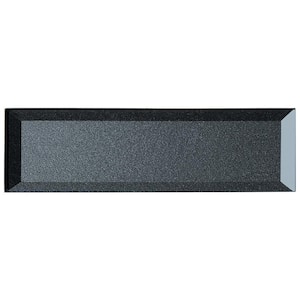 Secret Gray 4 in. x 16 in. Reverse Beveled Glossy Glass Subway Wall Tile (9-Pieces/4 Sq. Ft.)