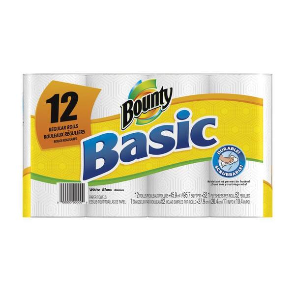 Bounty Basic Paper Towels 52/Roll (12-Pack)