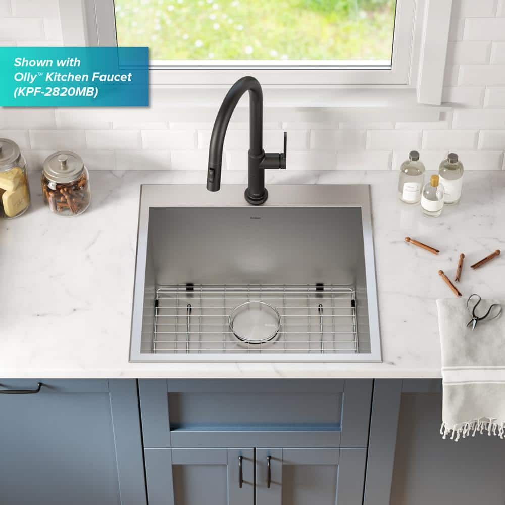 Kraus 22" Stainless Steel Single Bowl Drop-In/Undermount Sink