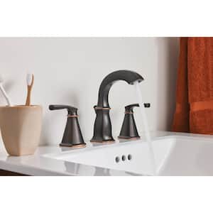 Hensley 8 in. Widespread 2-Handle Bathroom Faucet in Mediterranean Bronze(Valve Included)