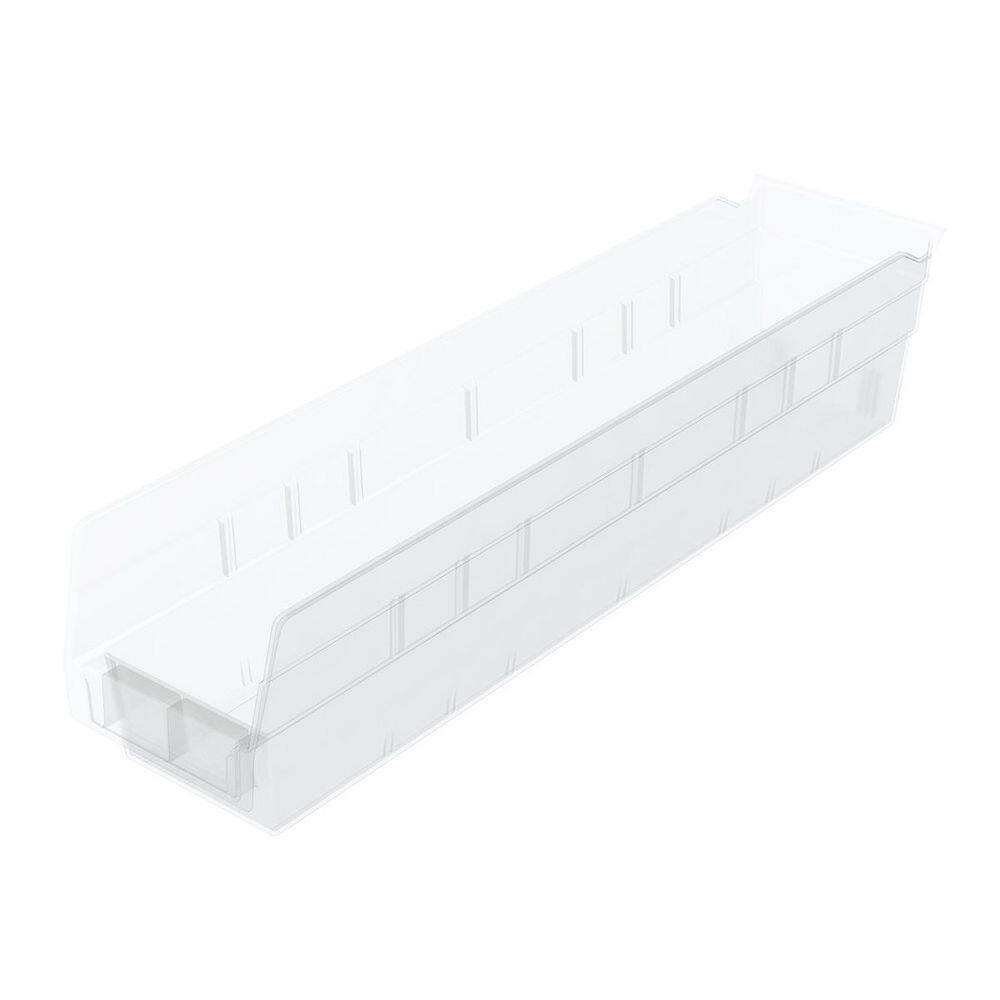 30128 Plastic Stackable Shelf Bins, 18 in. x 4 in. x 4 in. Clear, 12-pack price history on PriceWatchPro