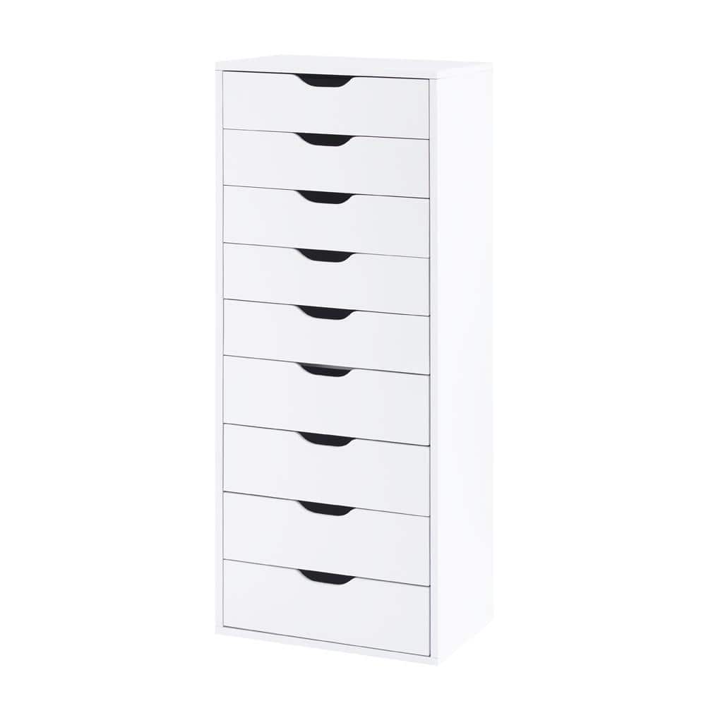MAYKOOSH White, 9Drawer with Shelf, Office File Wooden File