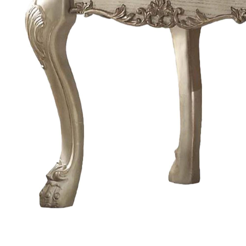 28" Gold Patina Wood Veneer Rectangular End Table