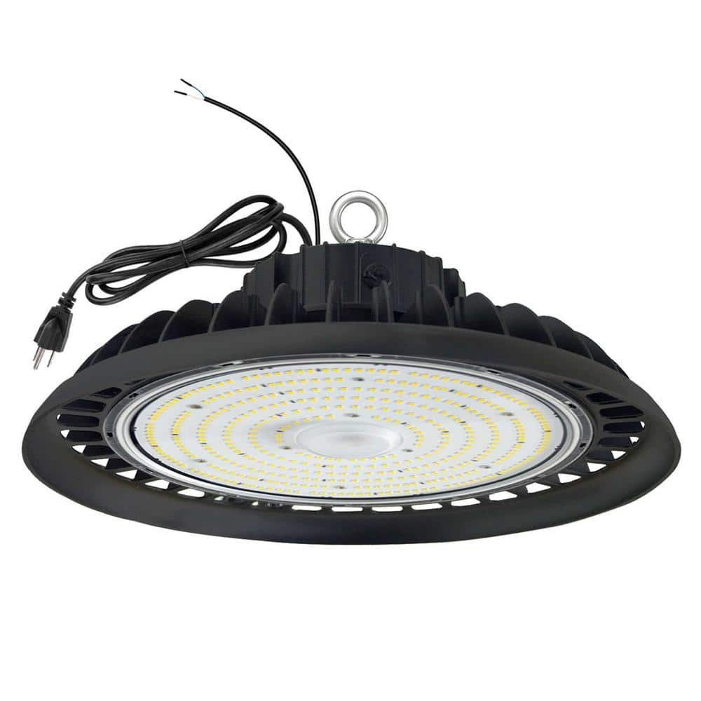 Honbei 11 in. 450-Watt Equivalent Integrated LED Dimmable Black High ...