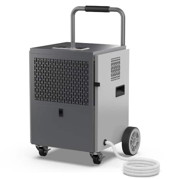 100 ft. 4500 sq. ft. Commercial Dehumidifier in. Grays, with Large Bucket, Drain Hose for Garage, Basement, Energy Save