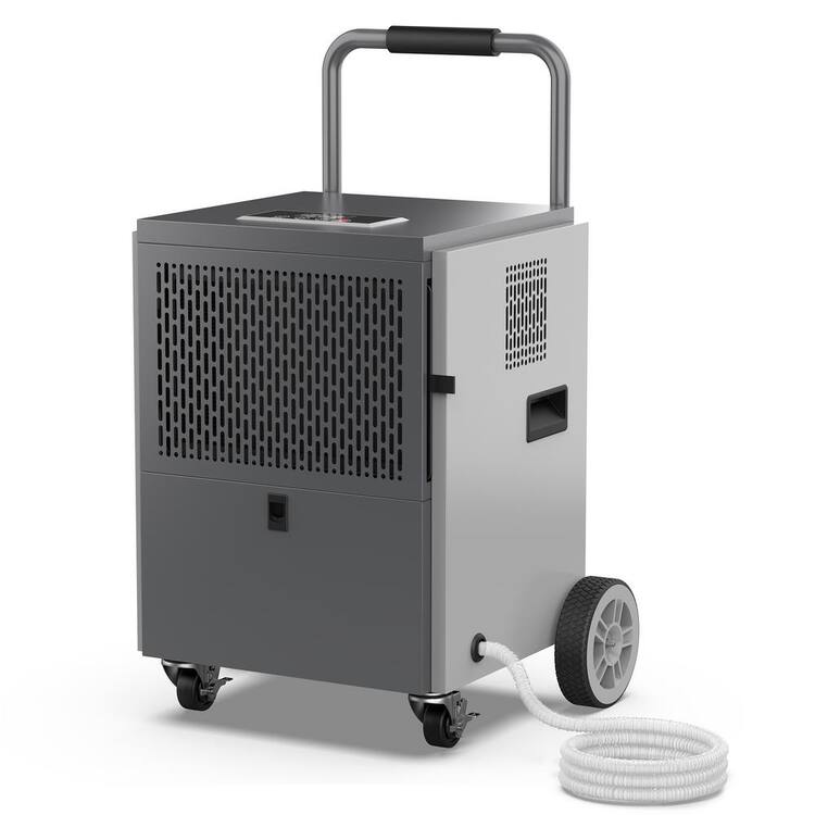 Edendirect 100 pt. 4500 sq. ft. Commercial Dehumidifier in. Grays, with Large Bucket, Drain Hose for Garage, Basement, Energy Save