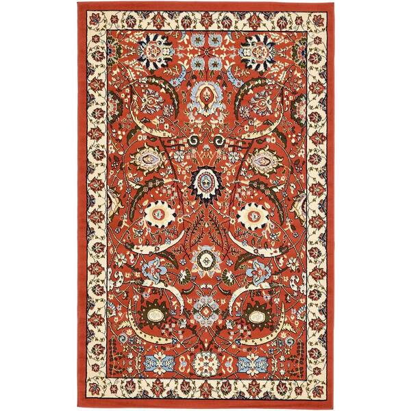 Unique Loom Espahan Cape Cod Terracotta 5' 0 x 8' 0 Area Rug