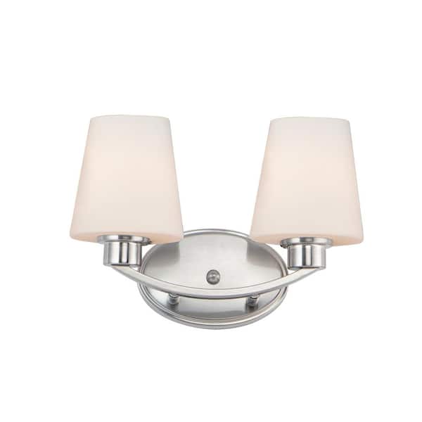 Shelter 37.5 in. 2-Light Satin Nickel Bath Vanity Light