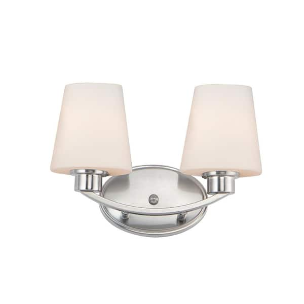 Maxim Lighting Shelter 37.5 in. 2-Light Satin Nickel Bath Vanity Light