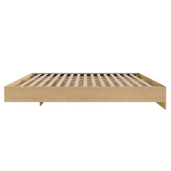 Fiji Natural Maple Queen Size Platform Bed with Slats