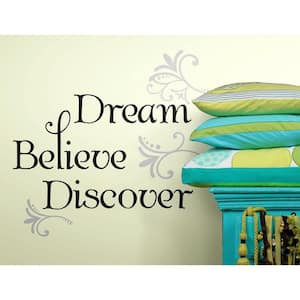 10 in. x 18 in. Dream Believe Discover 20-Piece Peel and Stick Wall Decals