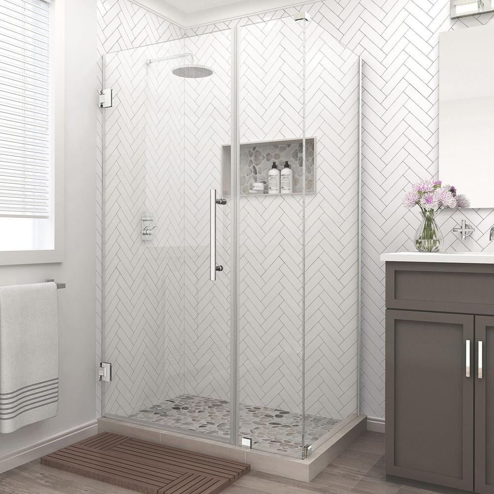 Bromley 52" x 72" Frameless Stainless Steel Hinged Shower Enclosure