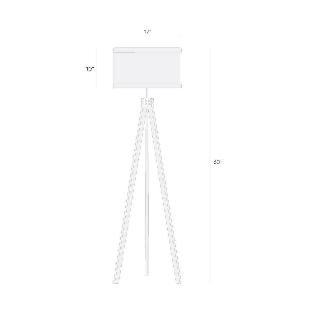 Black Tripod Floor Lamp with 3-Way Switch for Kids' Nursery