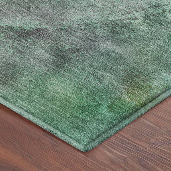 Mayfield Premium Machine Washable Abstract AMF2307 Teal 3 ft. x 5 ft. Area Rug