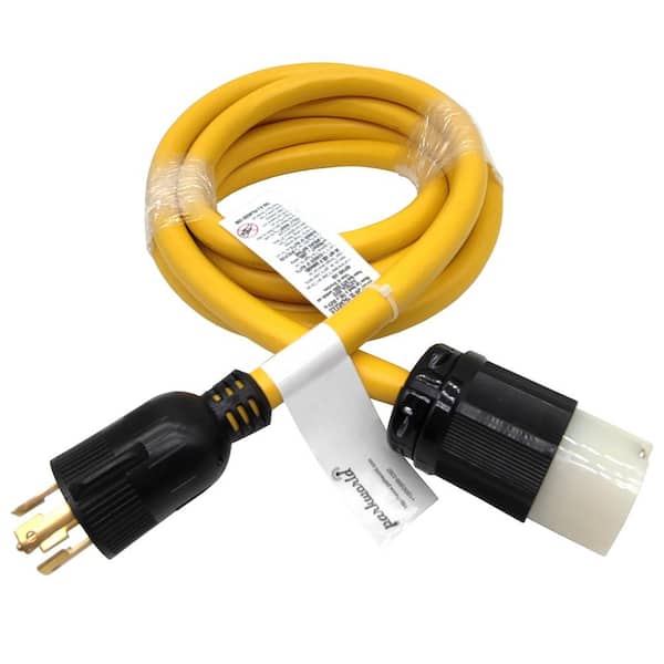 10 ft. 10/5 30 Amp 120/208V 5-Prong Indoor/Outdoor NEMA L21-30 Extension Cord (L21-30P to L21-30R), Yellow