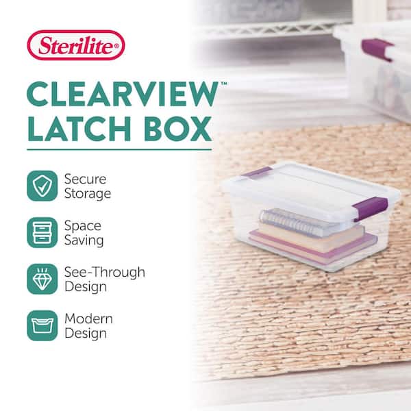 17511712 6 Qt. ClearView Latch Box Storage Tote Container (48 Pack)