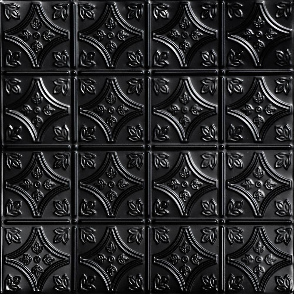 Tiny Tiptoe Black 2 ft. x 2 ft. Decorative Nail Up Tin Ceiling Tile (24 sq. ft./case) price history on PriceWatchPro