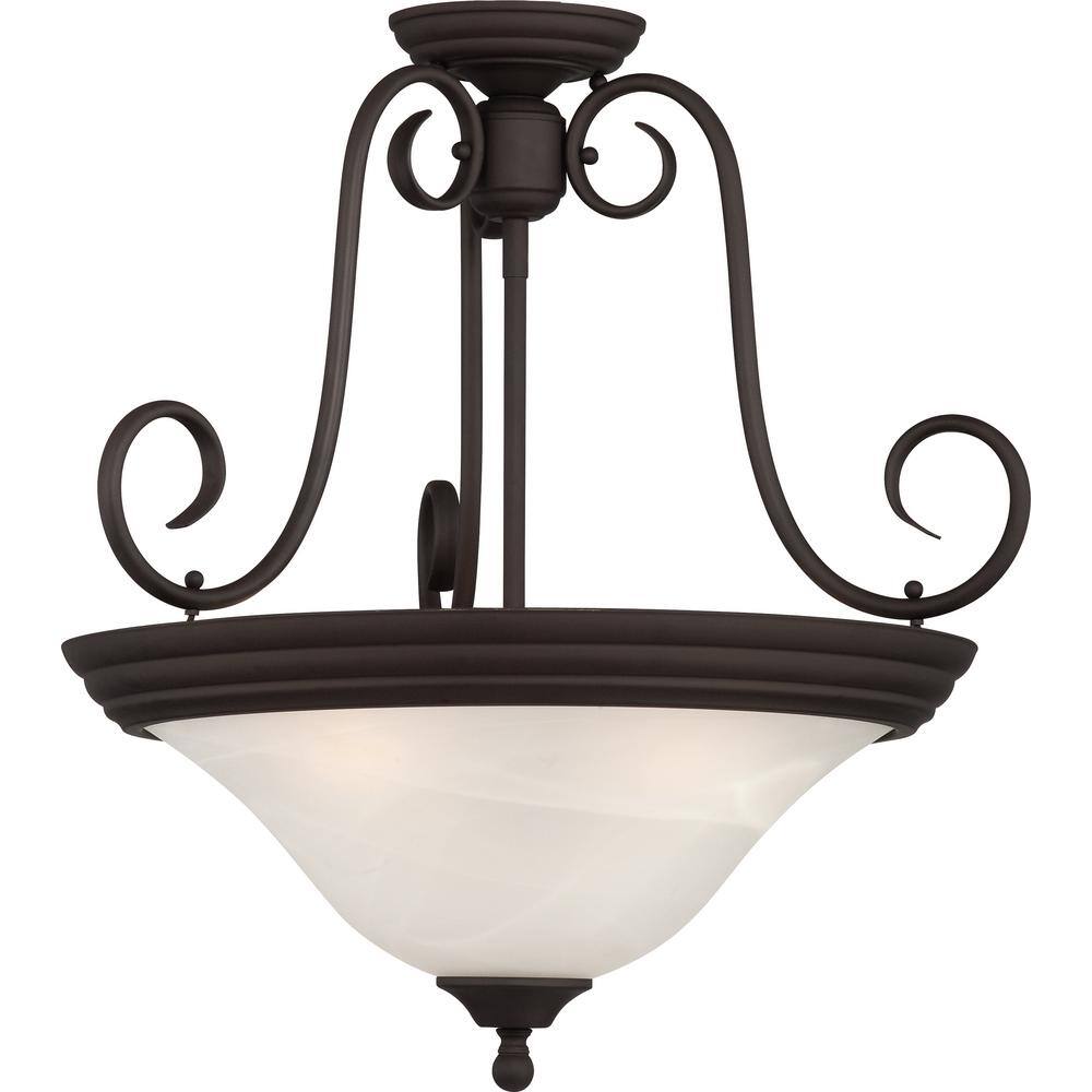 Troy Antique Bronze Indoor Pendant with Alabaster Glass Shade