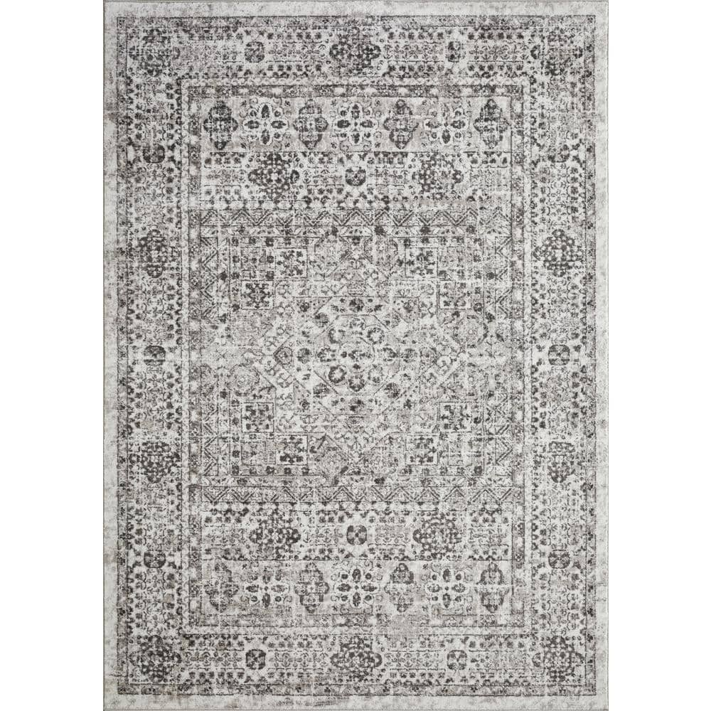 LOOMAKNOTI Rhane Aleckan Gray 9 ft. 10 in. x 12 ft. 10 in. Oriental ...