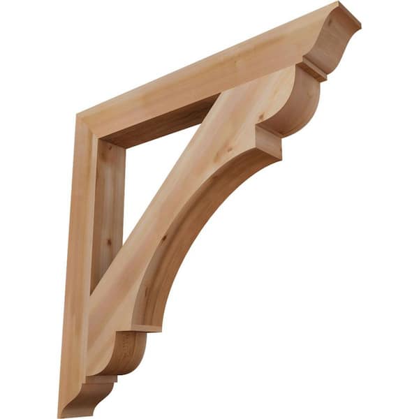 Ekena Millwork 5.5 in. x 48 in. x 48 in. Western Red Cedar Olympic Traditional Smooth Bracket