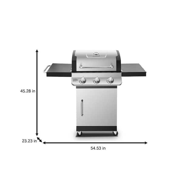 Dyna-Glo DGP397SNP-D Premier 3-Burner Propane Gas Grill in Stainless Steel with Folding Side Tables - 3