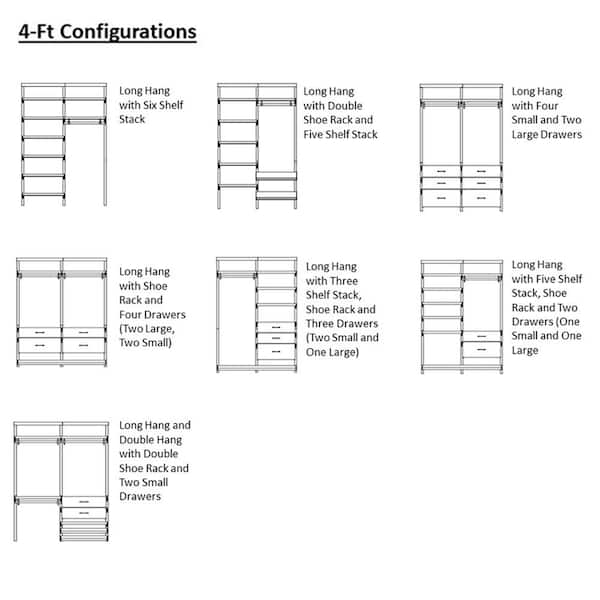 Everbilt Genevieve 4 ft. White Adjustable Closet Organizer Double Hanging Rod 90474 The Home Depot