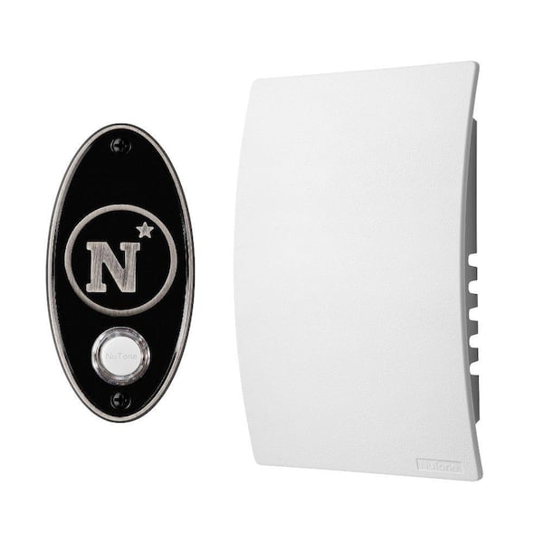 Broan-NuTone College Pride U.S. Naval Academy Wired/Wireless Door Chime Mechanism and Pushbutton Kit - Satin Nickel