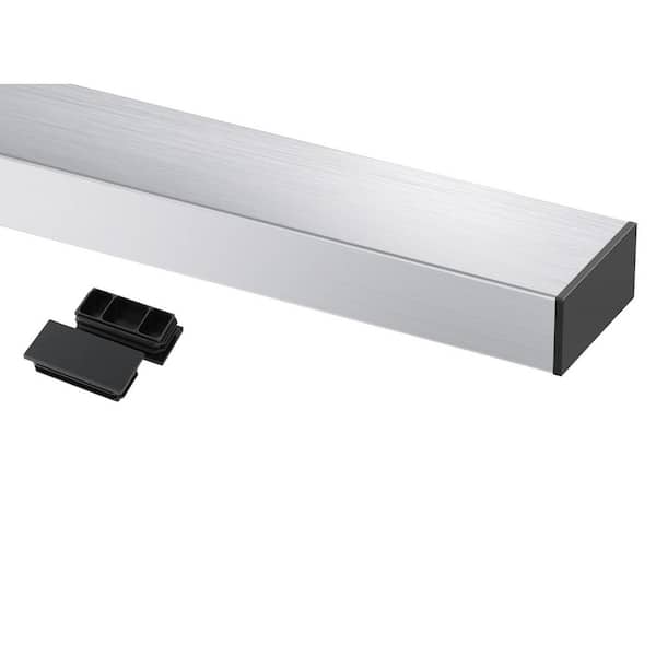 Rectangular 6'6 T316 Brushed Stainless Steel Hand Rail for Metal Wood Posts DIY Cable Railing Systems Silver