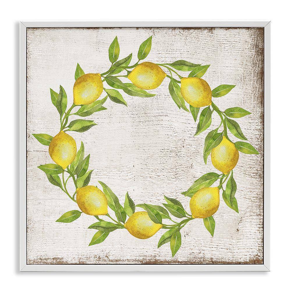 O Letter Lemon Wreath by Creatif Belle White Framed Food Giclee Art Print 12 in. x 12 in. price history on PriceWatchPro