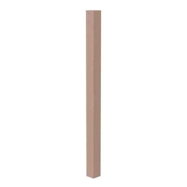 Stair Parts 60 in. x 3-1/4 in. Unfinished Hemlock Craftsman Solid Core Box Newel Post for Stair Remodel