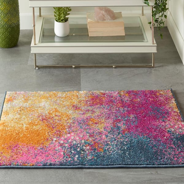 Passion Sunburst  doormat 2 ft. x 3 ft. Persian Vintage Kitchen Area Rug