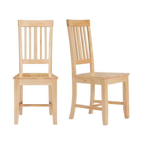 StyleWell Scottsbury Unfinished Wood Chair with Slat Back (Set of 2) (16.7 in. W x 38.7 in. H)