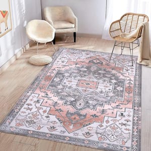 Orange 9 ft. x 12 ft. Vintage Persian Distressed Oriental Area Rug